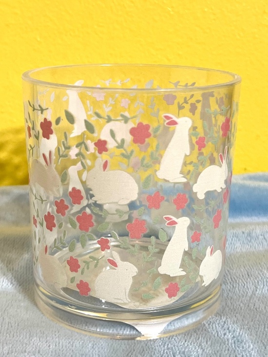 Other - Easter Bunny Floral Drinkware Cup | Clear Plastic Highball Glass | Spring Decor
